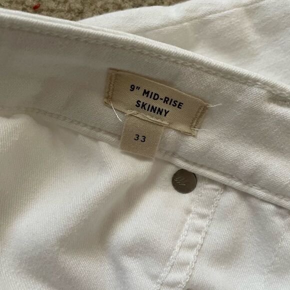 Madewell 9” Mid-Rise Skinny Jeans in Pure White size W 33 NWT - Picture 4 of 12